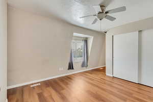 South facing bedroom with updated vanity and connecting Jack and Jill Bathroom