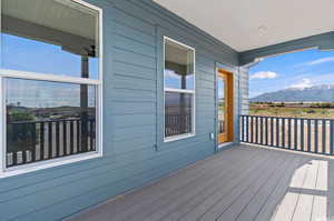 Deck with a mountain view