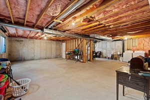 Basement with independent washer and dryer