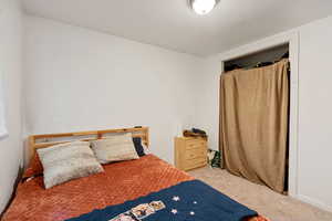 View of carpeted bedroom