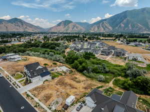 Drone / aerial view with a mountain view