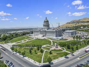 Birds eye view of property with a mountain view of the Capital