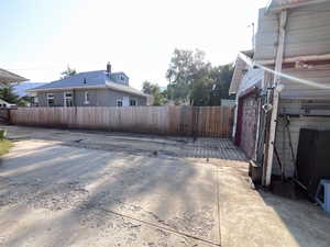 Exterior space featuring a garage