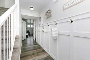 Hallway featuring hardwood / wood-style floors