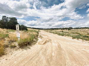 Road, from 4 way stop, to property.