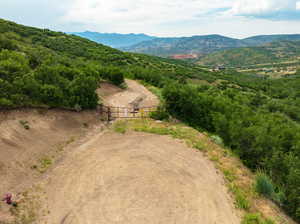 Bird's eye view featuring a mountain view