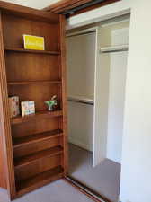 Upclose view of closet