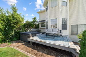 Deck with a hot tub