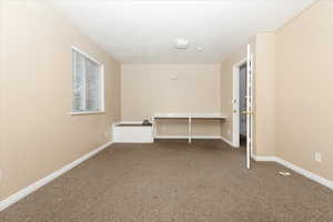 Unfurnished bedroom with carpet