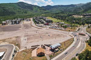 Aerial view featuring a mountain view