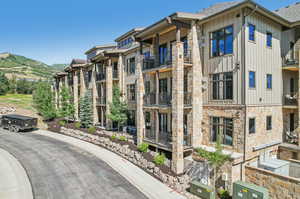 View of building exterior with a mountain view