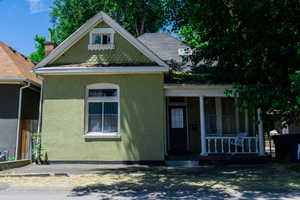 View of front facade featuring covered porch