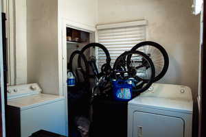 Laundry room with washer and dryer