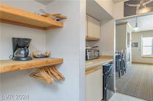 Kitchen with pendant lighting