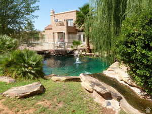 View of pond/stream from patio area