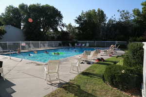 Outdoor swimming pool and patio