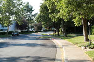 652 East St. sidewalk and tree lined street