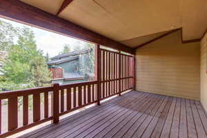 View of wooden deck