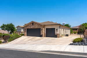 Single story home with a garage