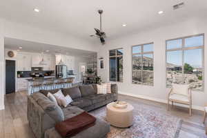 Living room featuring light hardwood / wood-style floors