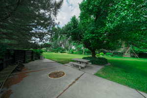 View of patio / terrace featuring a playground