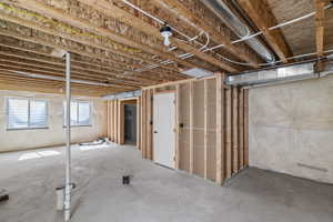 unfinished basement, perfect opportunity to add value to your home