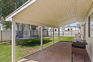 View of patio / terrace with a trampoline