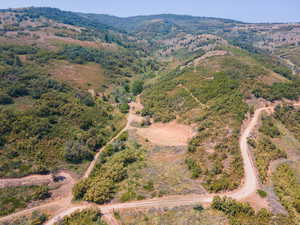 Bird's eye view with a mountain view