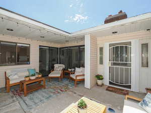 View of patio featuring an outdoor living space