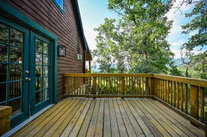 Wooden deck with french doors