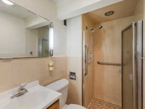 2nd bathroom downstairs with shower