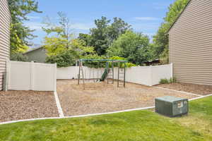 View of yard with a playground