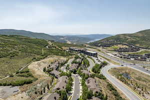 Bird's eye view with a mountain view