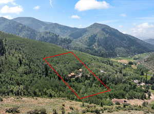 approximate aerial view of 5 acre lot lines.