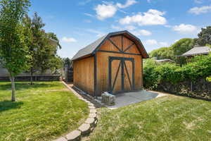 View of large outdoor shed