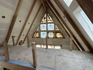 Attic with a skylight