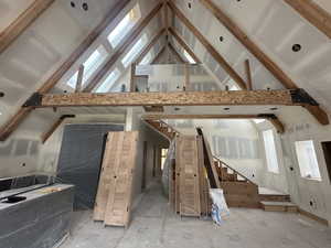 Unfinished attic with plenty of natural light