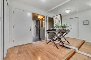 Main entrance with original hardwood floors