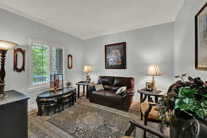 FORMAL LIVING ROOM WITH CROWN MOLDING!