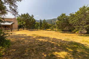 View of yard featuring a mountain view