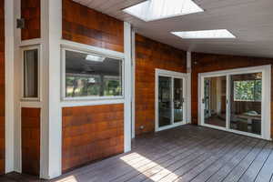 View of wooden deck