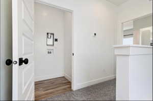 Interior space with light hardwood / wood-style floors