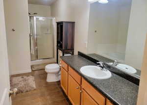 Full Main Bathroom with walk in shower and separate bath.