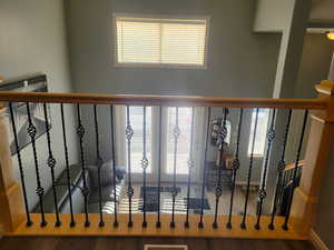 Open concept looking down into living room