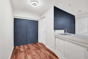 Downstairs Wet Bar, Closet, Bathroom door