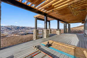 Deck with a mountain view