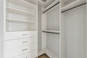 View of walk in closet