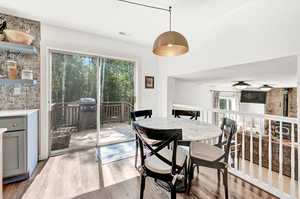 Dining room with wood-style fLVT looring