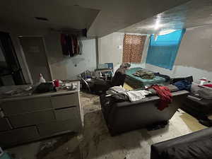 View of basement living room