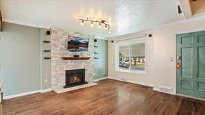 Family room with as fireplace